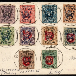 1920 Lituania Centrale (Occup. Polacca): francobolli di Lituania del 1919 soprastampati  (N°1/10)