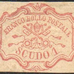 1852 Pontificio 1s. rosa carminio (N°11)