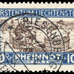 1928 Liechtenstein: A profitto delle vittime dello straripamento del Reno (N°78/81) s. cpl.