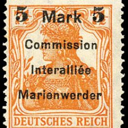 1920 Marienwerder: francobolli di Germania soprastampati (N°7/10) s. cpl.