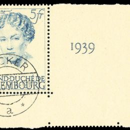 1939 Lussemburgo:  20° anniversario della Granduchessa Carlotta senza sovrapprezzo, stampati in foglietto (N°330/32) s. cpl.