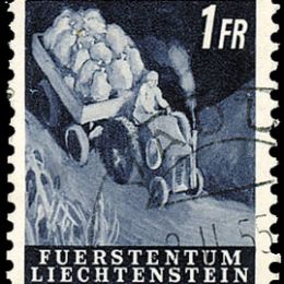 1951 Liechtenstein: soggetti di vita contadina (N°251/62) s. cpl.